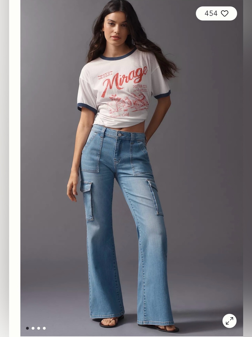Pilcro Anthropologie High Rise Cargo Flare Jeans Size 29